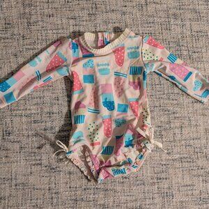 Ruffle Butts Ice Cream Rashguard One-Piece Swimsuit 12-18 Months